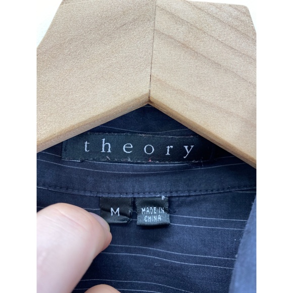 Theory Men's Long Sleeve Button Down Striped Shirt - Picture 8 of 8